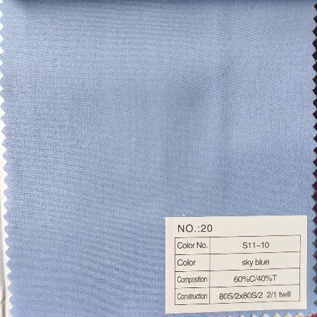 C60/T40 80S/2*80S/2 2/1 TWILL